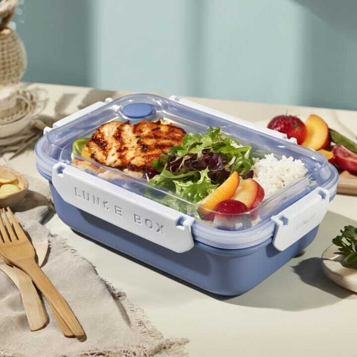 Lunch Box Isotherme avec 2 Compartiments + Cuillère plastique alimentaire - 24cm/17cm thumbnail 3