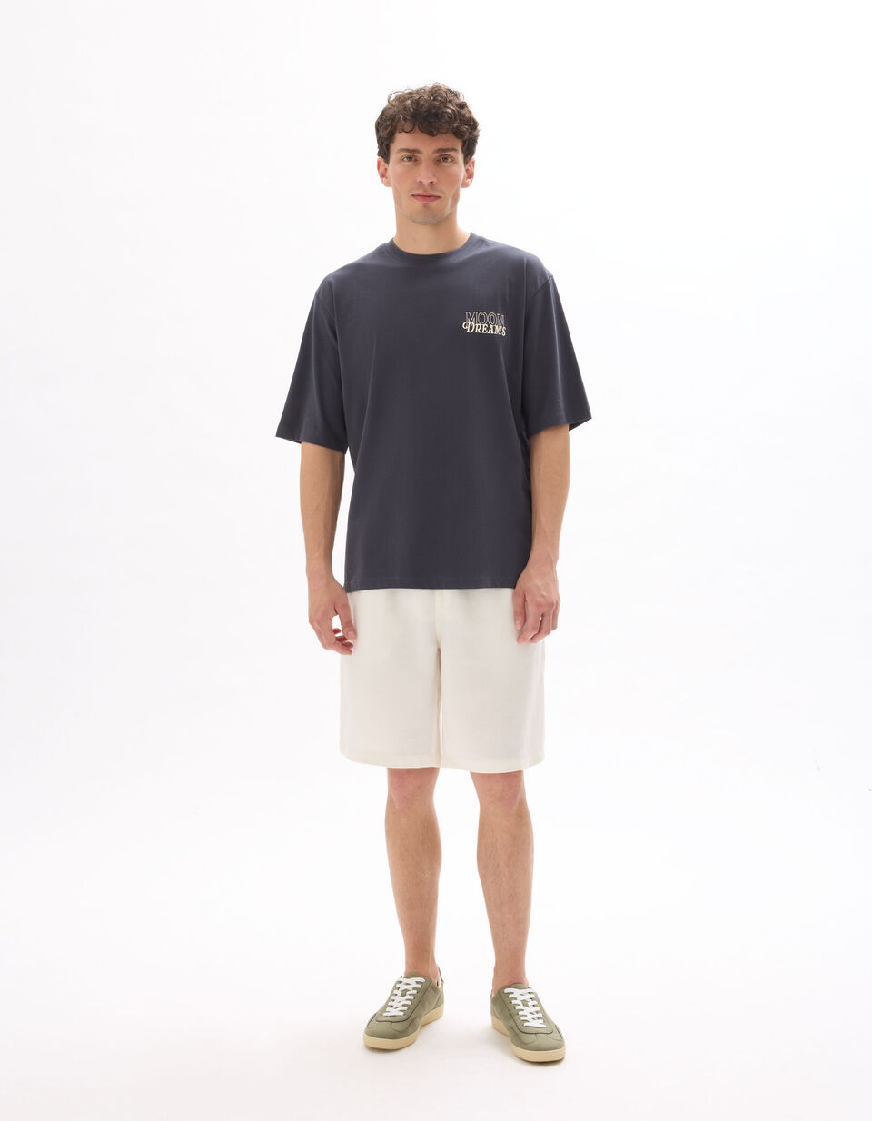 T-shirt Oversize Col Rond 100% Coton Imprimé Astro