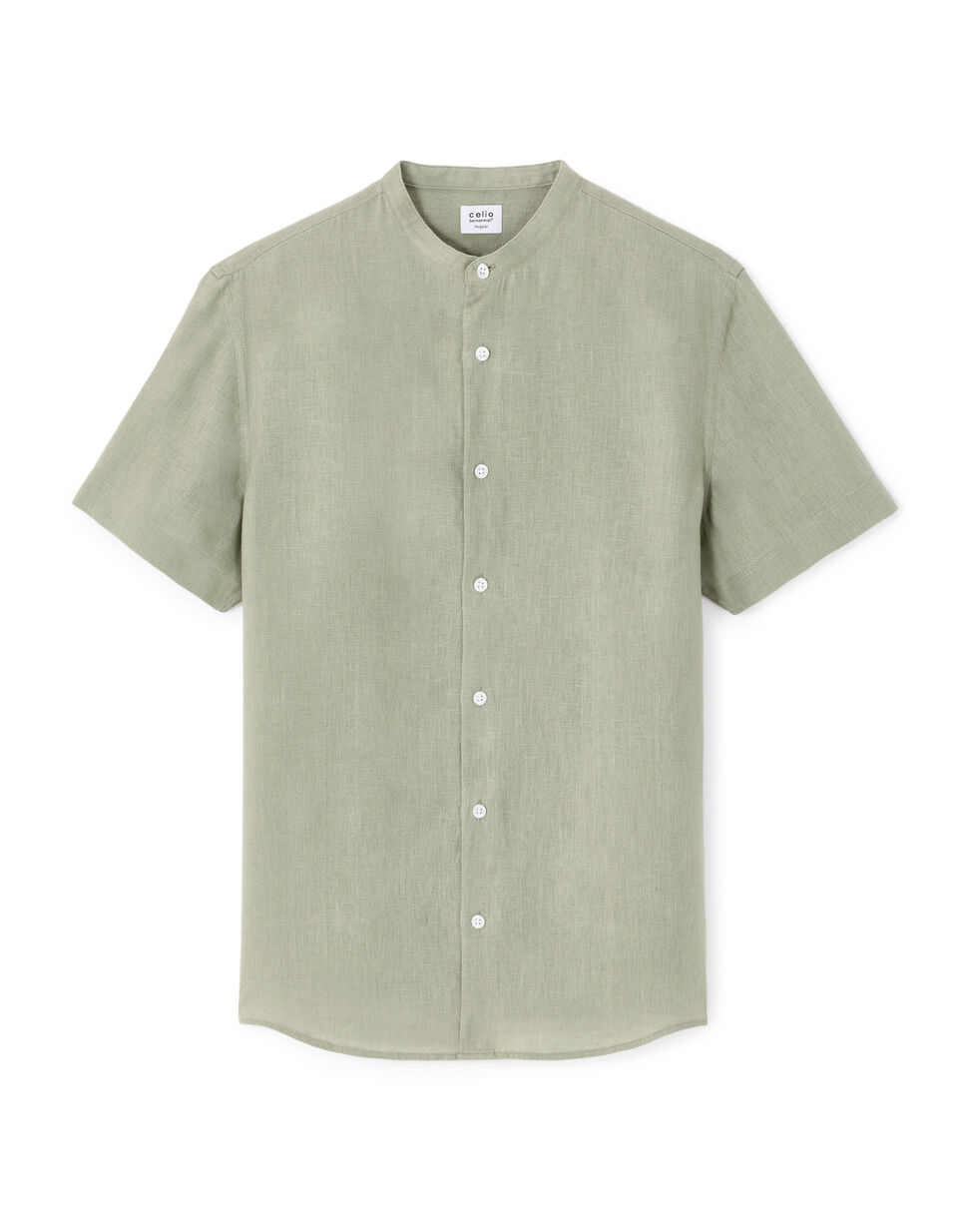 Chemise Col Mao Regular 100% Lin