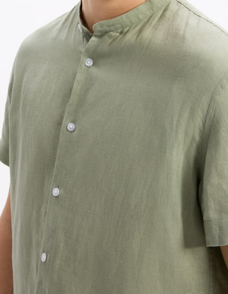 Chemise Col Mao Regular 100% Lin thumbnail 4