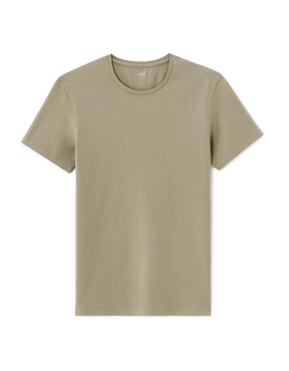 T-Shirt Slim Col Rond en Coton Stretch thumbnail 1