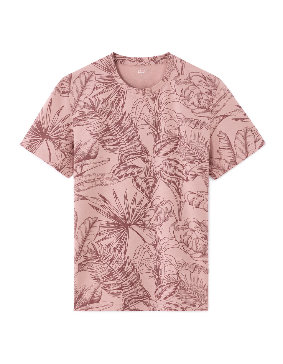 T-shirt regular col rond 100% coton fleuri