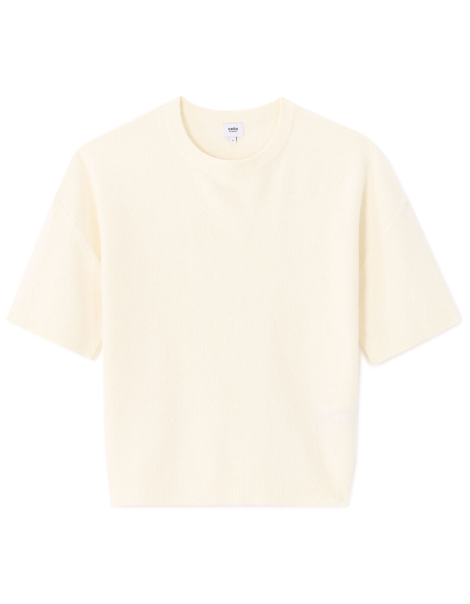 T-shirt Boxy Col Rond en Maille Bouclée