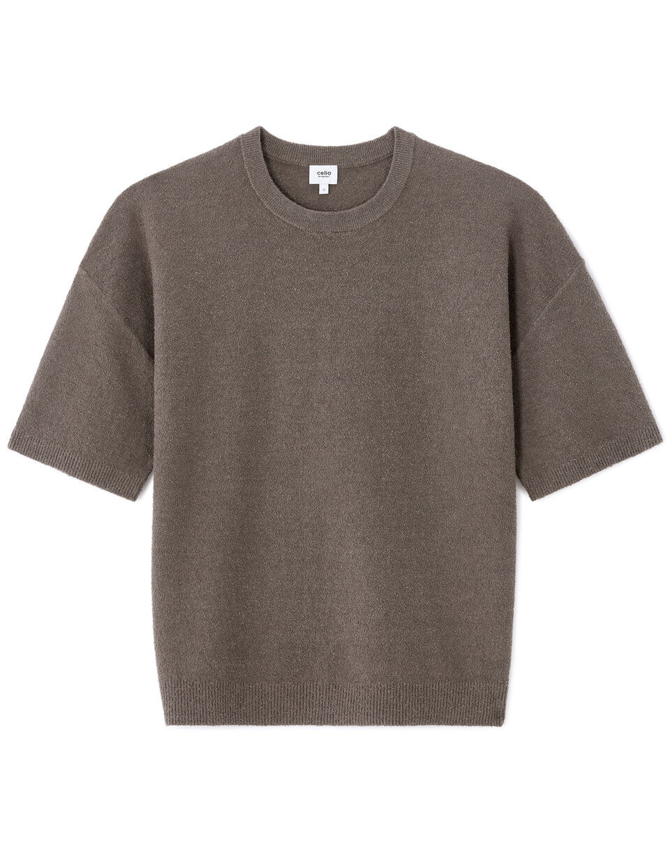 T-shirt Boxy Col Rond en Maille Bouclée thumbnail 1