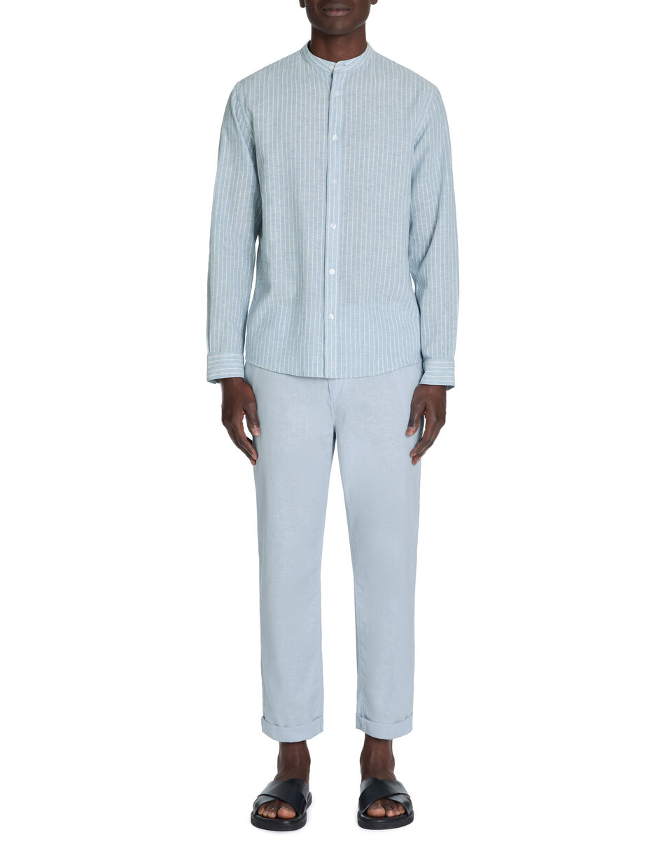 Pantalon Straight En Lin Coton