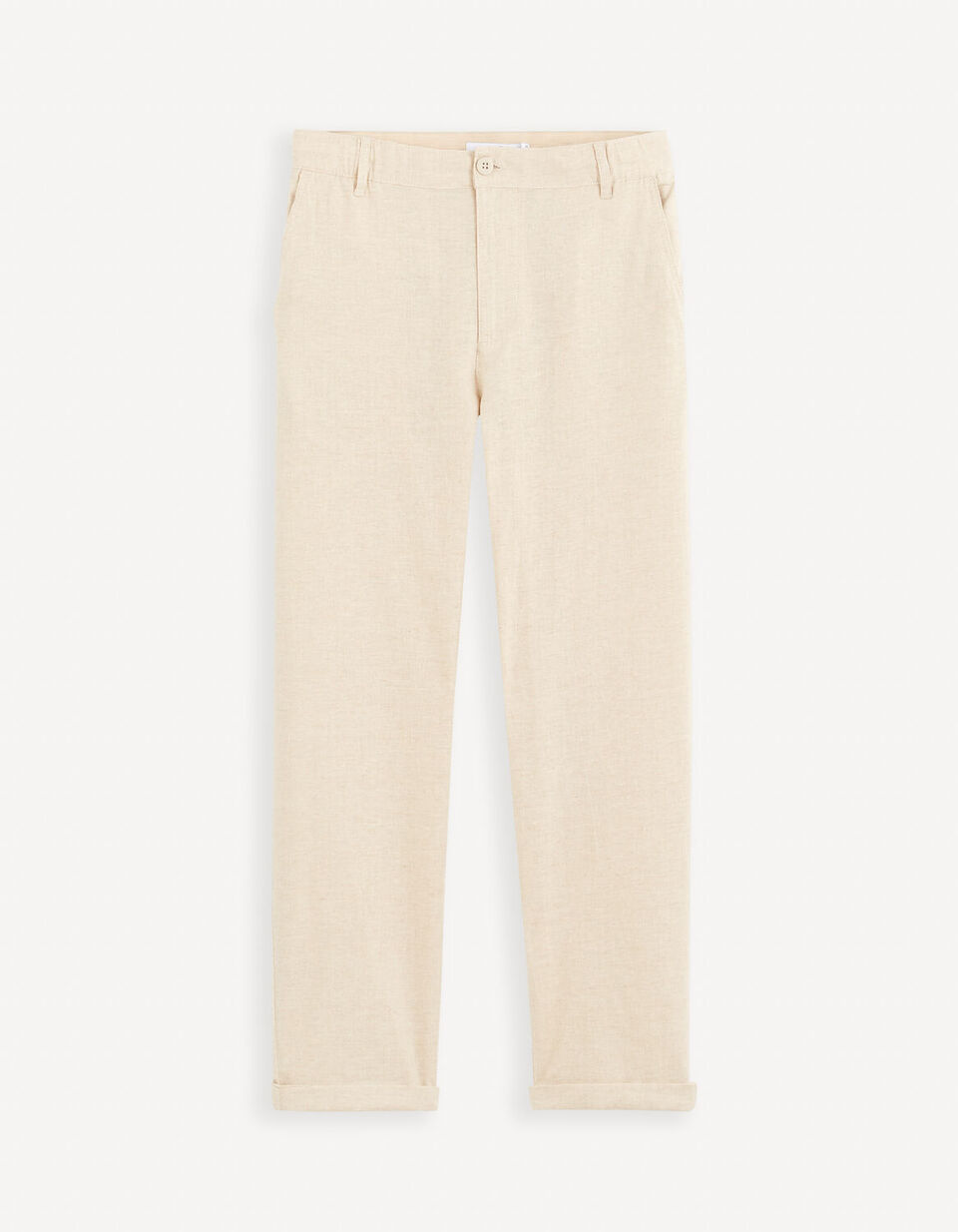 Pantalon straight en lin coton thumbnail 2
