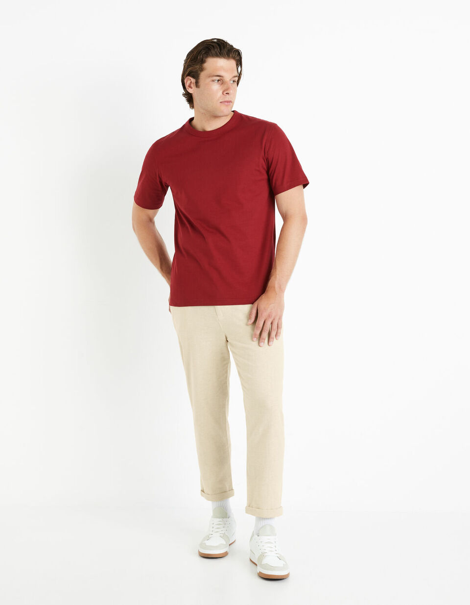 Pantalon straight en lin coton thumbnail 3