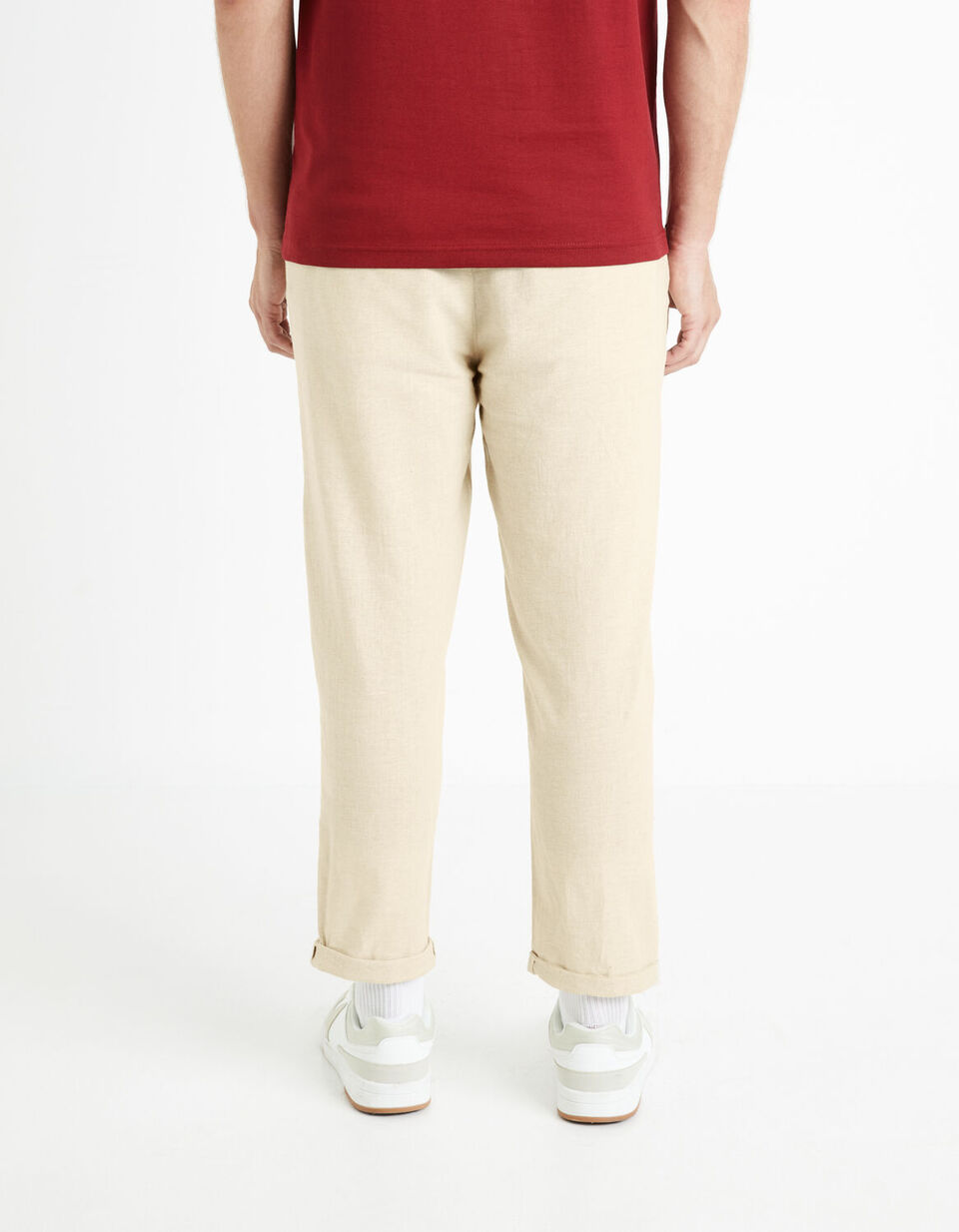Pantalon straight en lin coton thumbnail 4