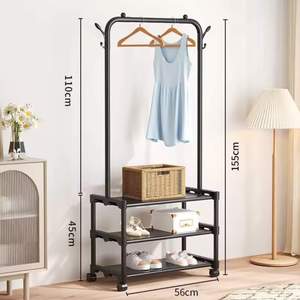 Porte-vêtements multifonction avec étagères de rangement