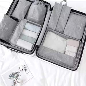 Gris Set de Rangement de Valise To Travel To Live 7pieces