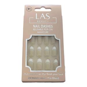 Faux ongles nude réutilisables French 24 pièces