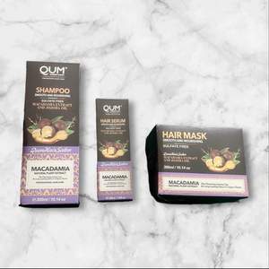 Pack 3 en 1 shampooing sérum et masque macadamia QUM