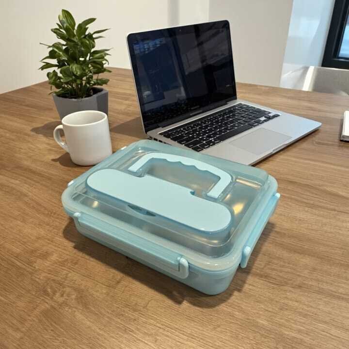 Lunch Box Isotherme avec 4 Compartiments + Cuillère et Fourchette en Inox -20/28CM thumbnail 3
