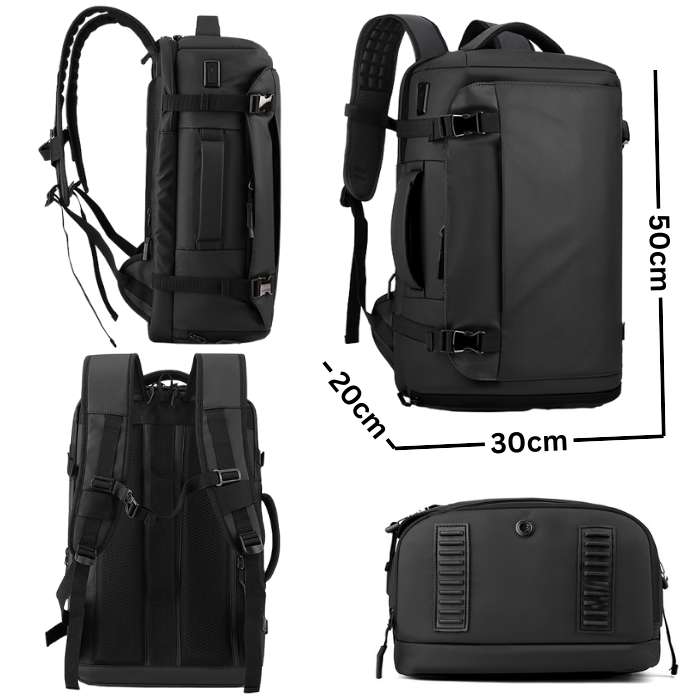 Sac à Dos Étanche avec Port USB, Poche PC ,Compartiment Chaussures pour Voyages