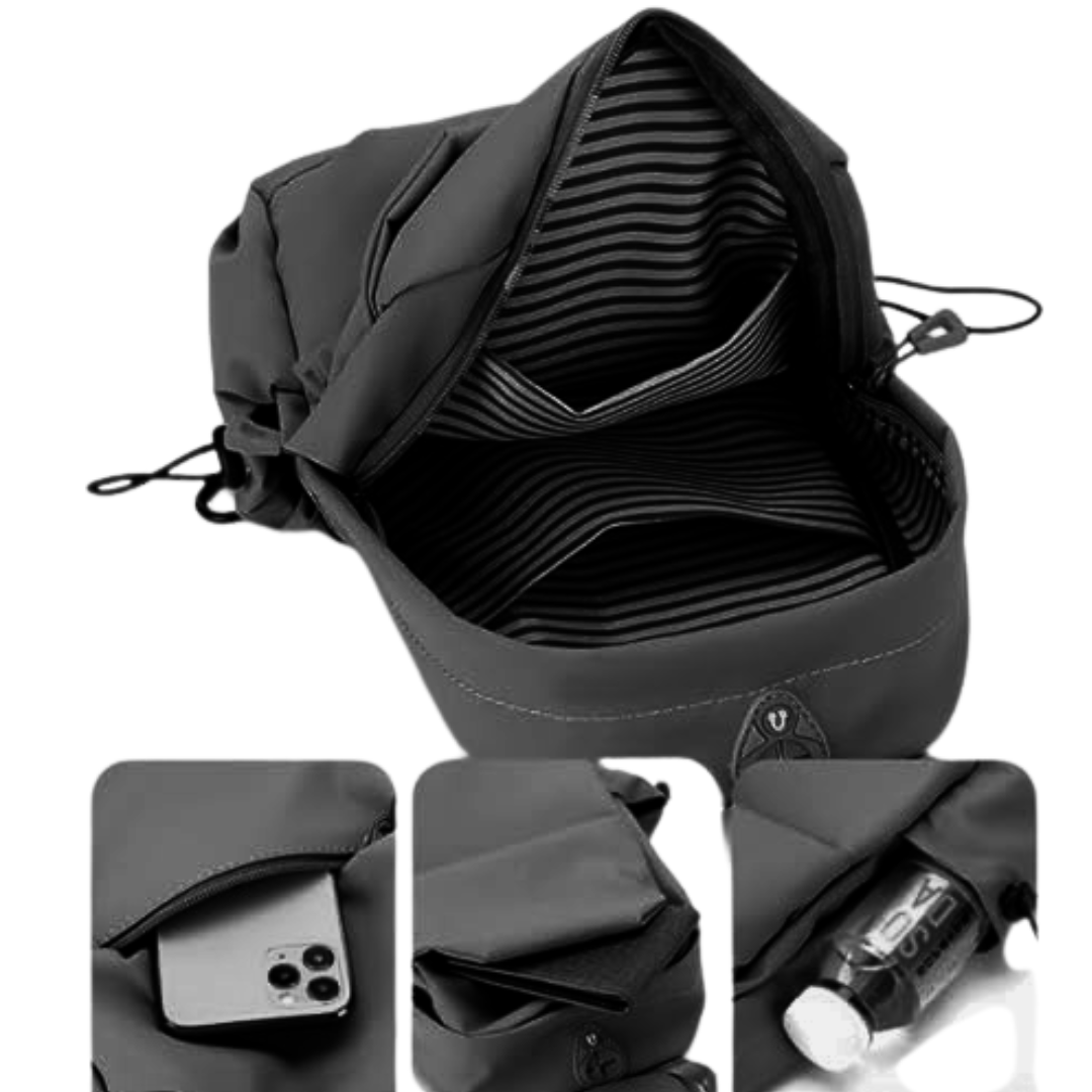 crossbody compact unisexe avec poches zippées pour usage urbain, voyage, loisirs thumbnail 4