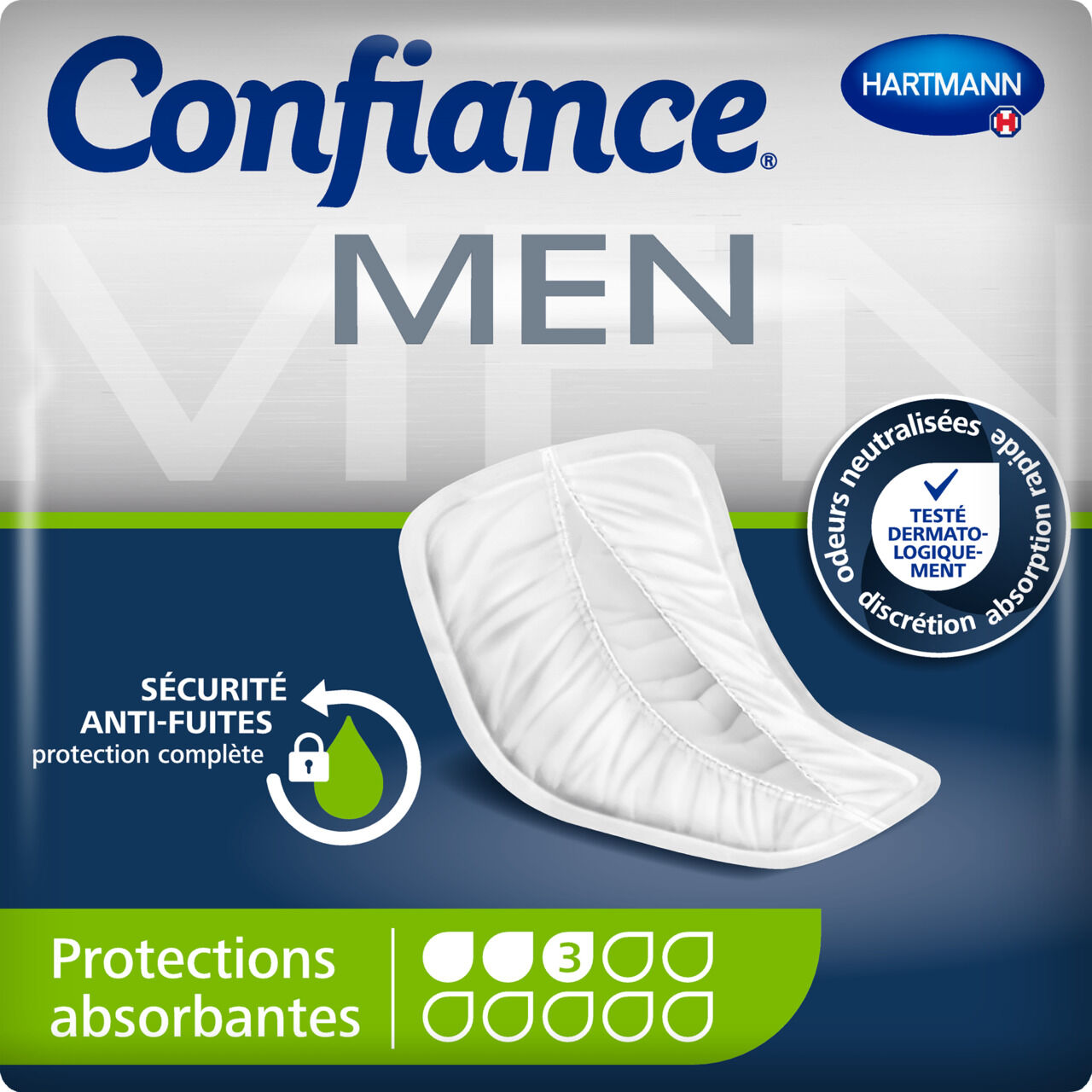 Confiance Men Absorption 4 Protection Anatomique X14 Unités