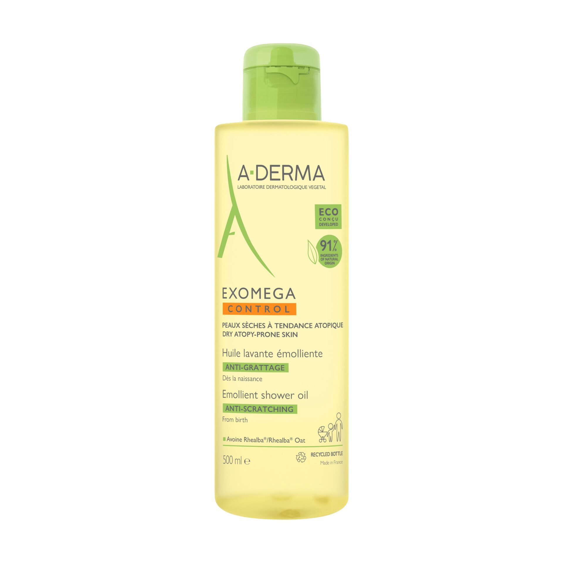 A-DERMA — EXOMEGA CONTROL HUILE LAVANTE ÉMOLLIENT ANTI-GRATTAGE 500 ml