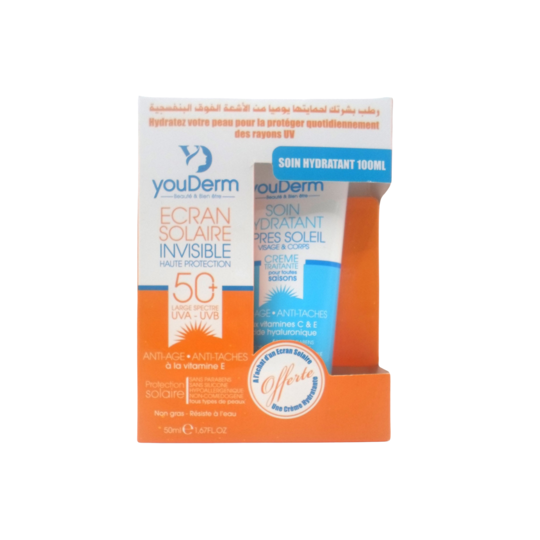 Ecran Invisible SPF 50++ Apres-Soleil ml Hydratant Pack