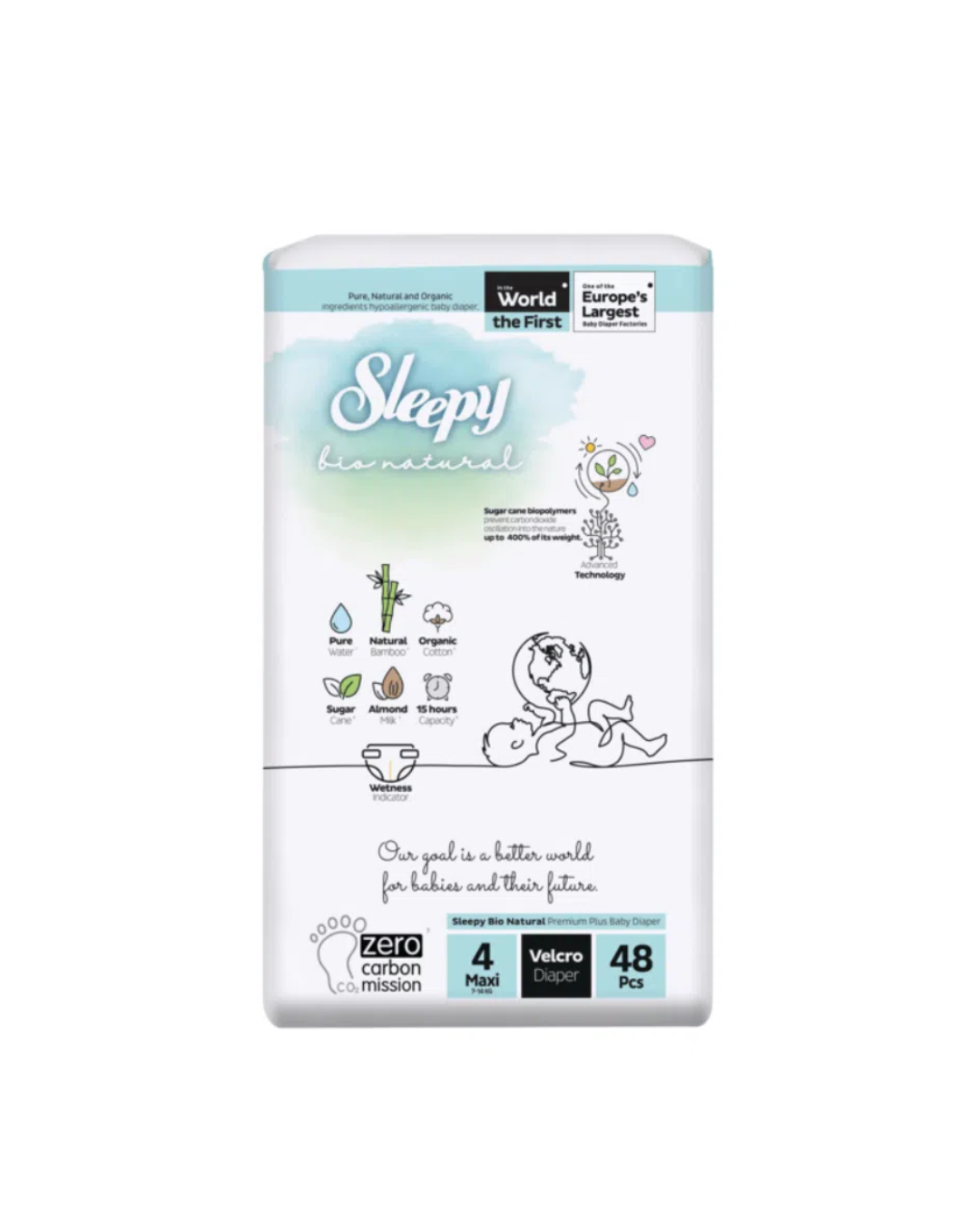 Bio Natural Culottes Taille 4 Maxi 7-14kg 48 Pieces