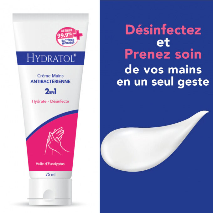 Crème Mains Antibactérien 2en1 75ml