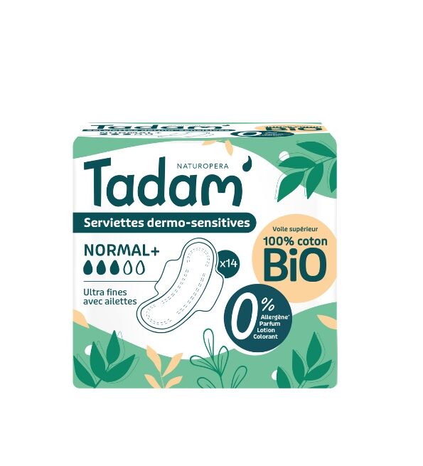 Serviette Ultra Coton Bio Normal+ 14un