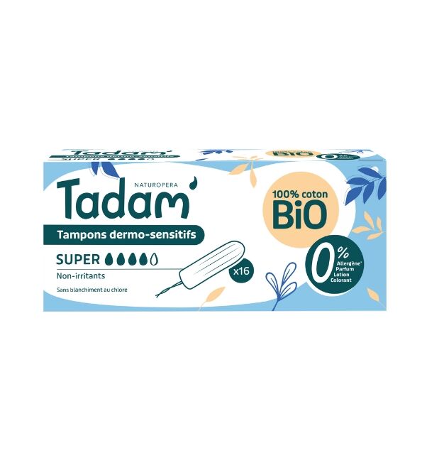 Tampons Coton Bio Super 16 Unités