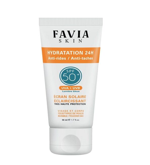 Écran Solaire Éclaircissant Spf50 Hydratation 24h, Anti-rides / Anti-taches