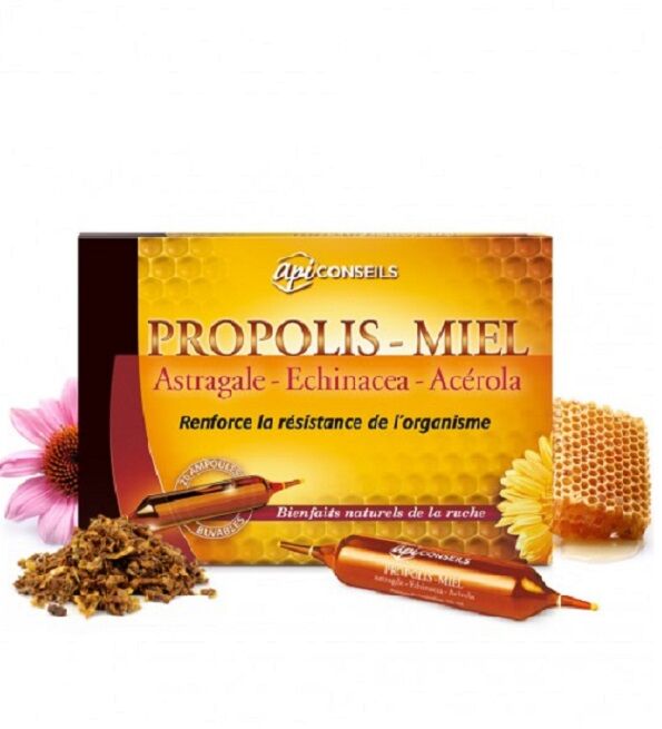 Ampoules Immunité Propolis Miel Astragale Échinacée Acérola