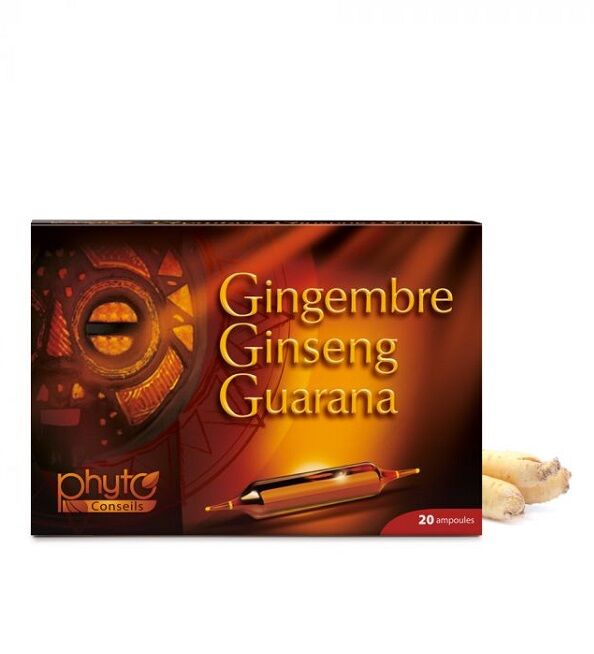 Phytoconseils GINGEMBRE - GINSENG - GUARANA AMPOULES 20*10ml