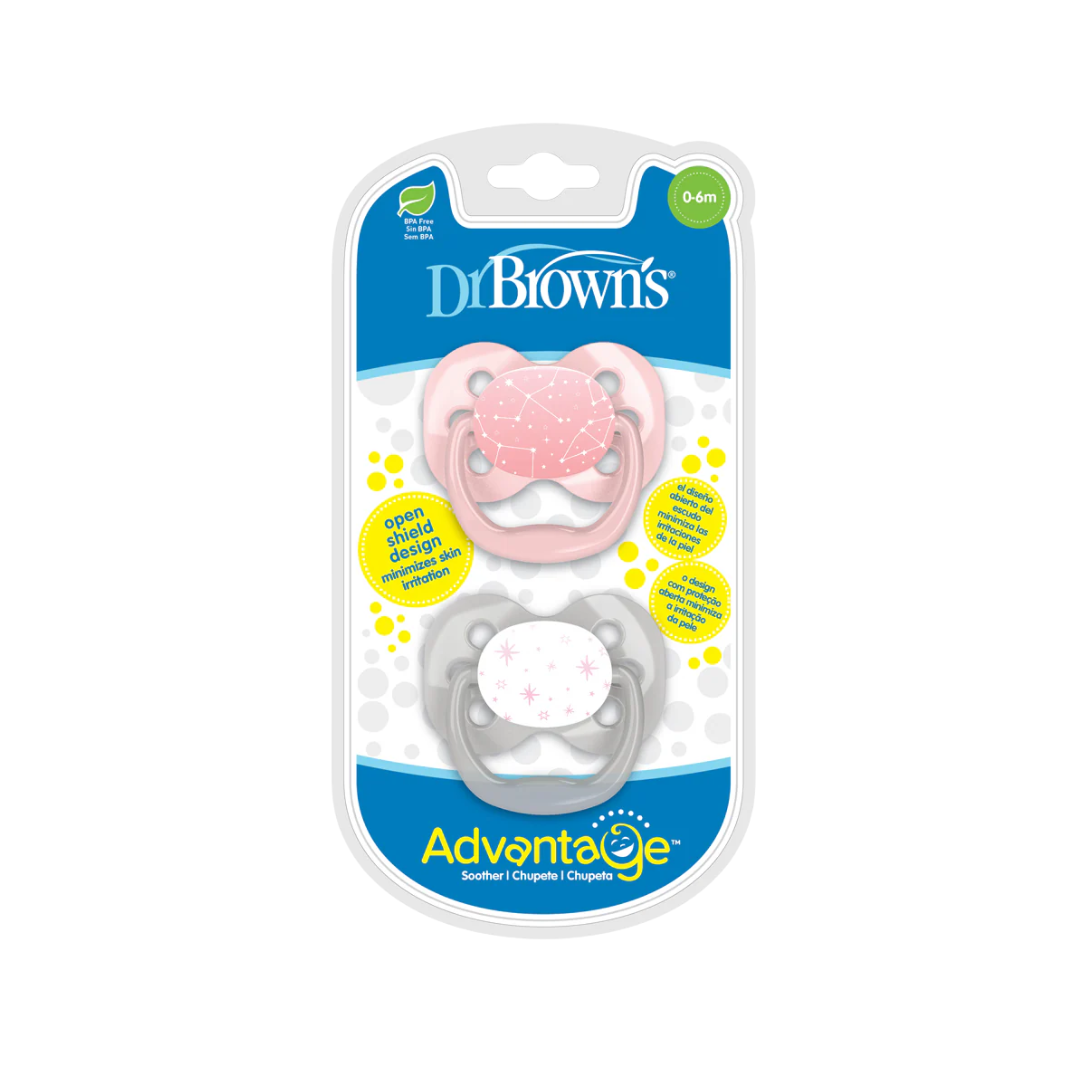 2 Sucette Advantage Etoile Rose 0-6m