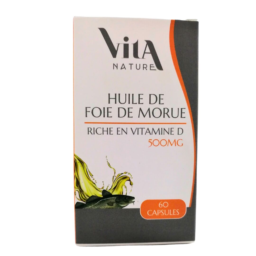 Huile de Foie de Morue 500mg 60 Capsules
