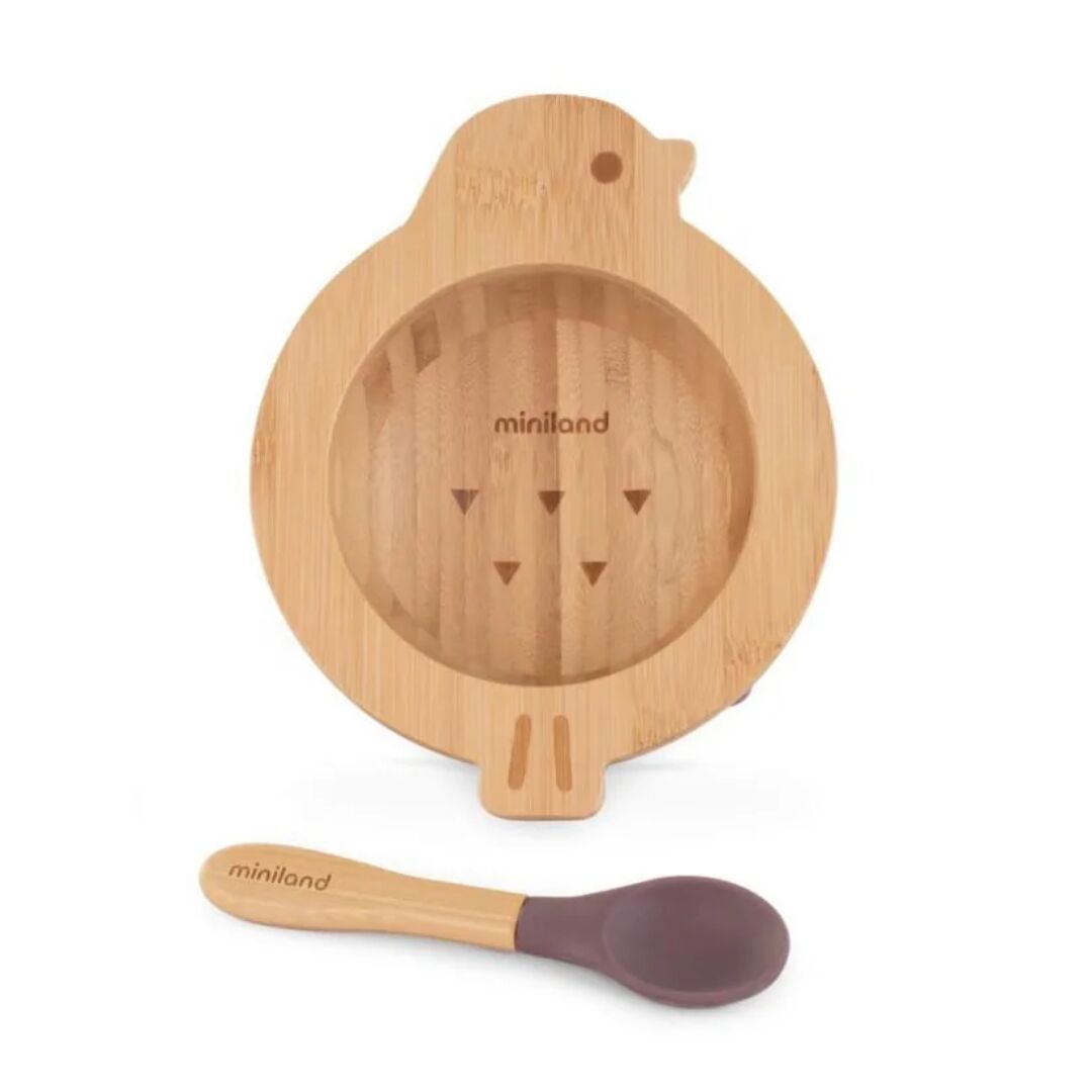 Bol et Cuillère en Bois Poussin