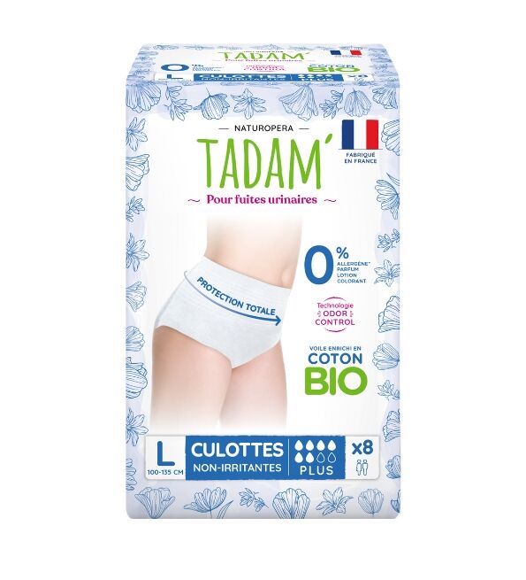 TADAM CULOTTES FUITES URINAIRES PLUS TAILLE L X 8