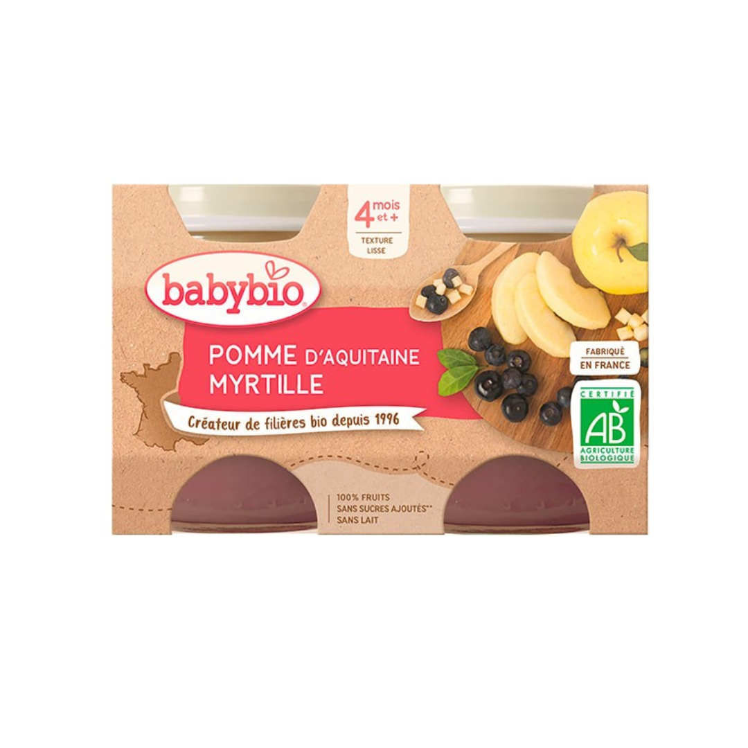 Babybio Petit Pot Pomme Myrtille 2 X 130g