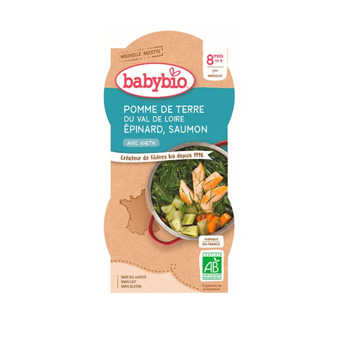 BABYBIO BOL POMME DE TERRE EPINARD SAUMON 2 x 200G