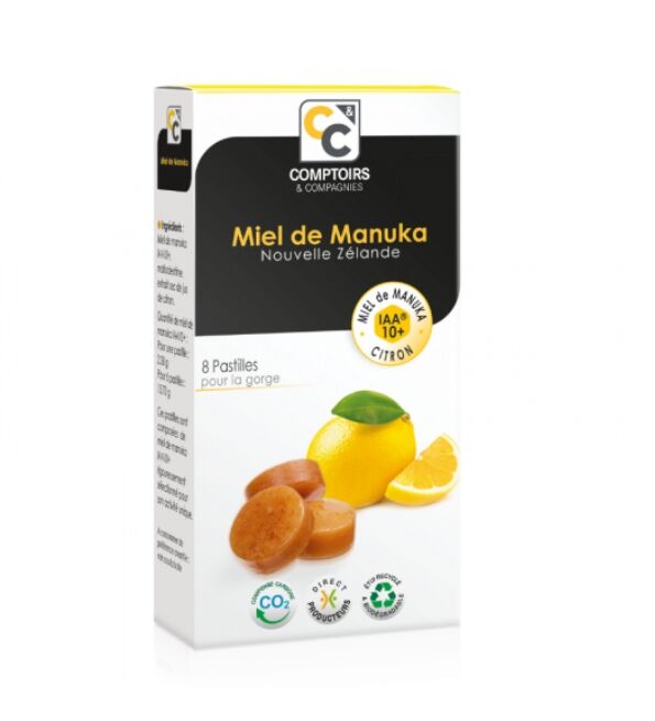 Pastilles pour la Gorge au Miel de Manuka et Citron - 8 Pastilles