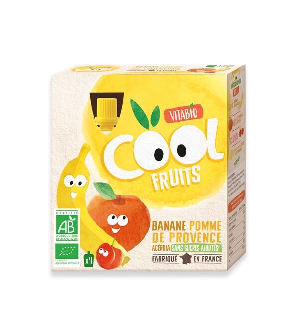 Vitabio Cool Fruits Pomme Banane 4 X 90g
