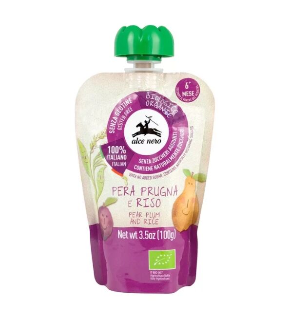 ALCE NERO PUREE POIRE PRUNEAUX 100G