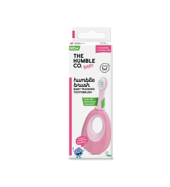 Brosse à Dents Rose pour Bébés à Base de Plantes