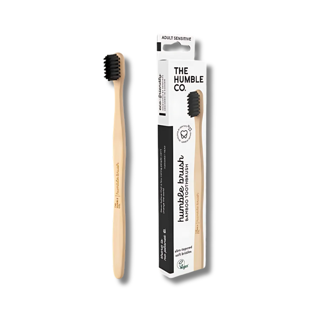 BROSSE A DENTS BAMBOU ADULTE NOIR DENTS SENSIBLES