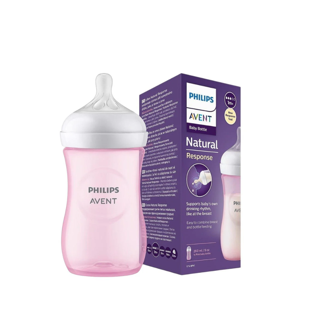 Biberon Natural Response Teat +1m 260ml Pink