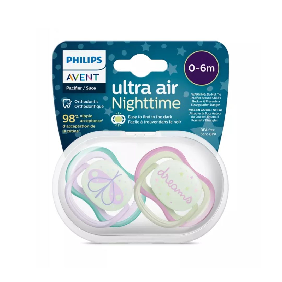 Sucette Ultra Air Night Time 0-6m Girl
