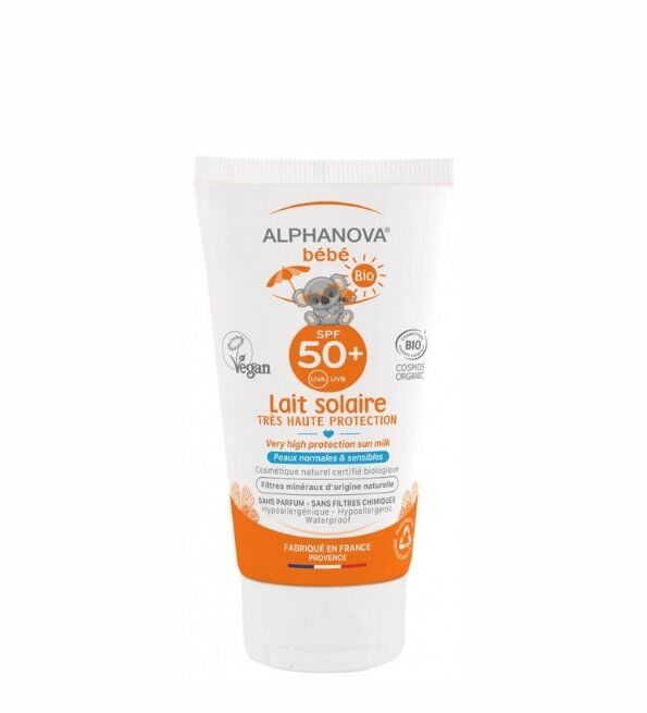 Lait Solaire Bébé Certifiée Bio Spf 50+ Hypoallergénique 50g