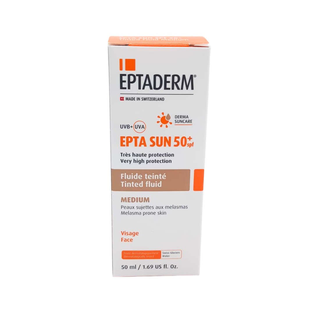 Epta Sun Spf50+ Fluide Teinte Medium 50ml