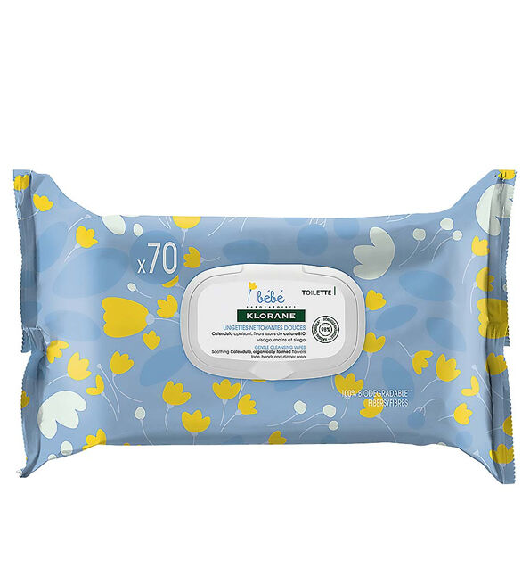 Lingettes nettoyantes douces pour le corps au Calendula apaisant - Bébé - Peau normale à sèche 70 u