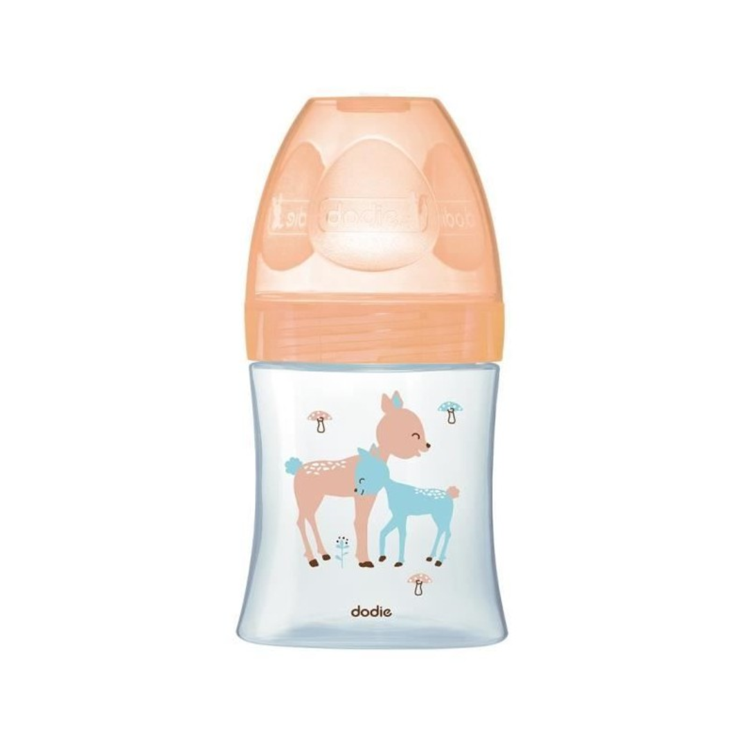 Biberon Sens+ Verre 150ml Beige 0-6m Tetine Plat D1