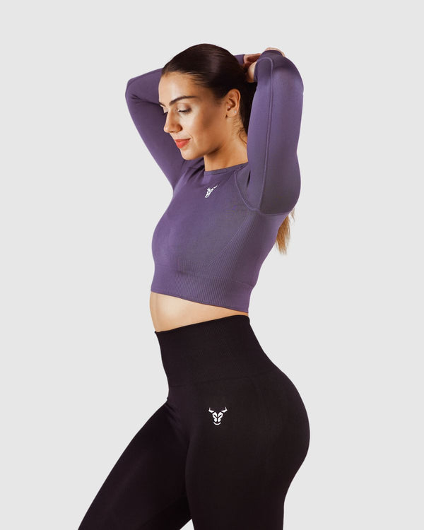 Essential Seamless Haut Court Femme Gris Fumé