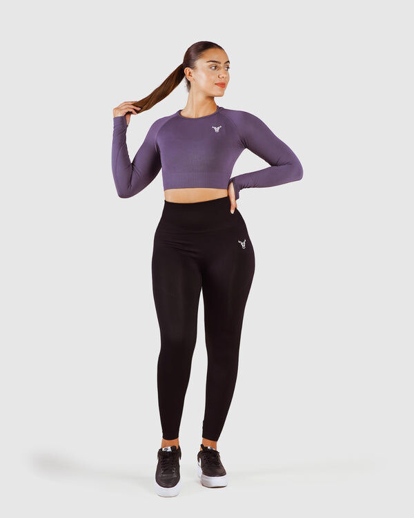 Essential Seamless Haut Court Femme  Gris Fumé thumbnail 4