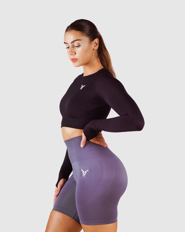 Essential Seamless Haut Court Femme Noir