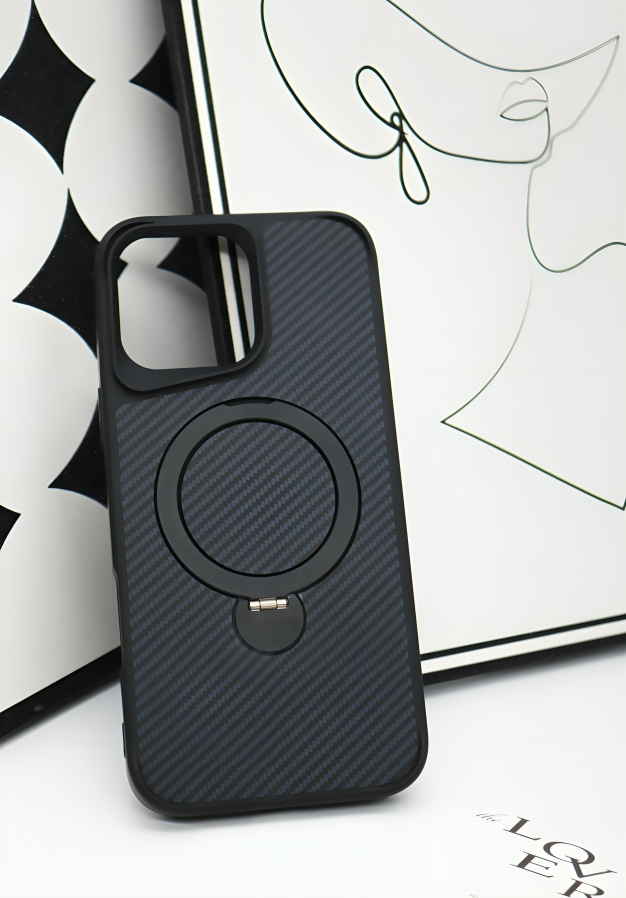 Coque Carbone IPhone 17 avec MagSafe et Anneau Rotatif 360° thumbnail 2